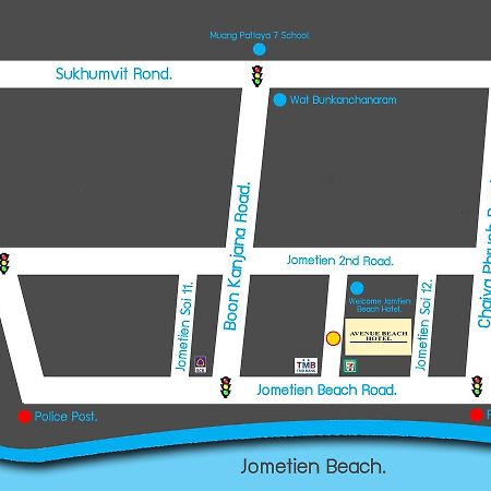 Avenue Beach Hotel Джомтиен Бийч Екстериор снимка